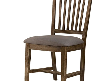 Open Slat Back Kitchen Side Chair (Set of 2) - Brown Oak