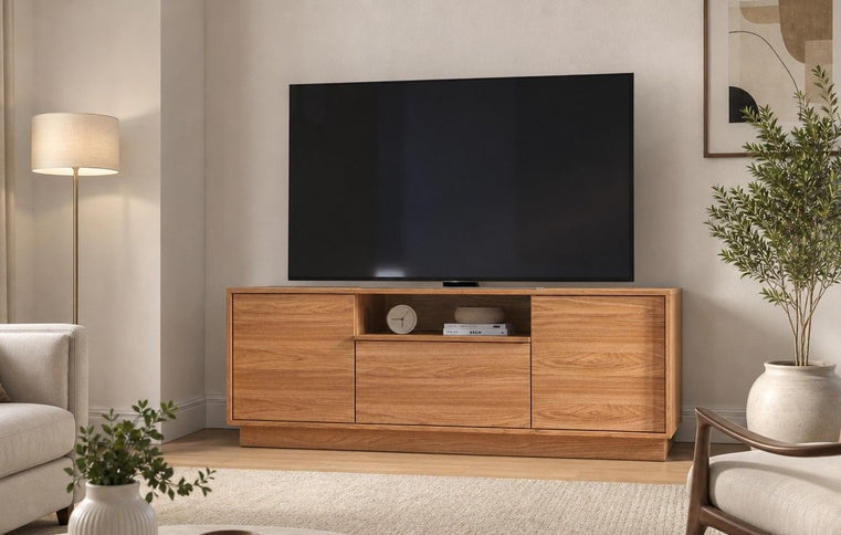TV Stand For TVs Up To 65" With 2 Doors, 1 Drawer And 1 Open Shelf