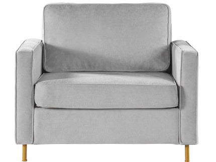 Accent Chair Upholstered Single Sofa With Square Arms, Sewn Pillow Back For Living Room
