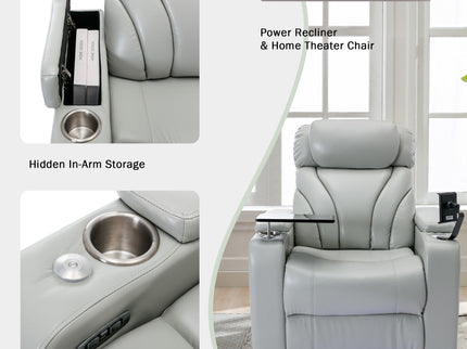 Power Motion Recliner Electric Power Recliner With USB Charging Port, Hidden Arm Storage, Convenient Cup Holder And tooth Speaker