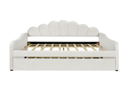 Upholstery Daybed Frame With Shell Shaped Backrest