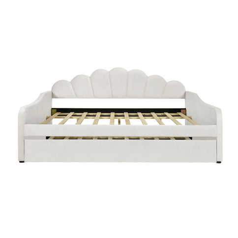 Upholstery Daybed Frame With Shell Shaped Backrest