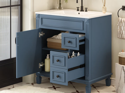 Bathroom Vanity With Sink, Cabinet With 2 Drawers And Adjustable Shelf