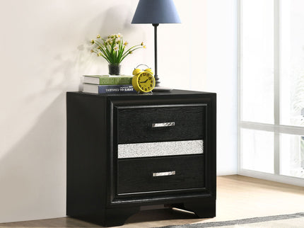 Transitional 2 Drawer Nightstand With Hidden Jewelry Tray