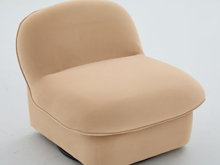 Pumpkin Shaped Swivel Accent Chair, 360 Degree Rotation For Living Room