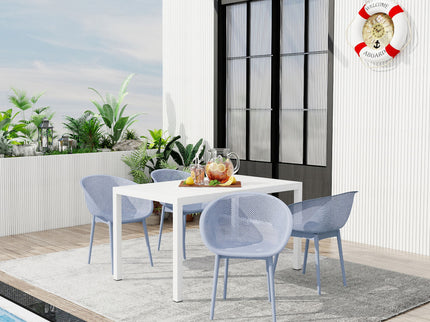 4 Pack Lounge Chair Set With Long Table