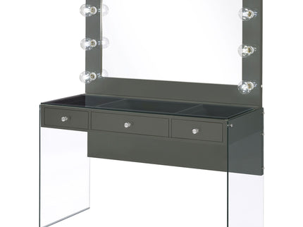 Katelyne - 3 Drawer Vanity Set With Mirror - Gray