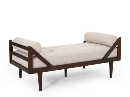 Chic Contemporary Chaise Lounge With Button Tufting And Bentwood Structure