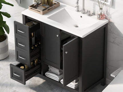 Modern Bathroom Vanity With Sink Top, 2 Doors And 2 Drawers