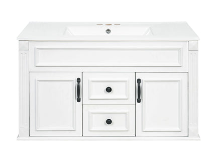 French Simple Style Wall Mounted Bathroom Cabinet With Sink