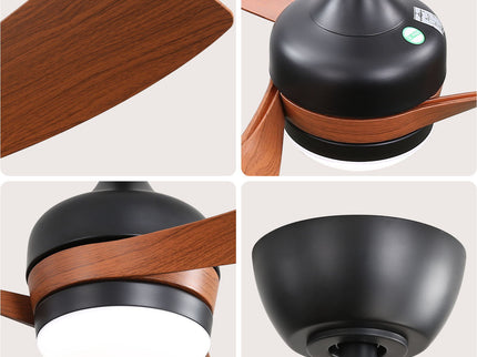 Ceiling Fan With 3 Blades, Remote Control, Reversible DC Motor, Noiseless Operation, 3 Downrods