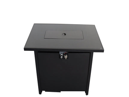 Outdoor Fire Pit Table With Lid - Black - Steel