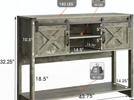 Farmhouse Entryway Table With Sliding Barn Door