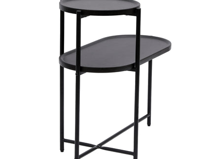 Round Coffee Table With Storage Tray 2 Tier Oval End Tables Wooden Small Side Table For Living Room