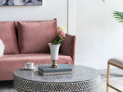 Unique Capiz Coffee Table & Pedestal Base