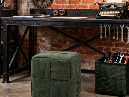 Modern Ottoman Foot Rest With Woven Design