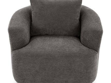 360° Swivel Barrel Sofa Chair With Throw Pillow, Upholstered Accent Chair