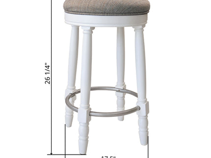 360° Swivel Wooden Barstools With Upholstered Seat, Counter Height (Set of 2)