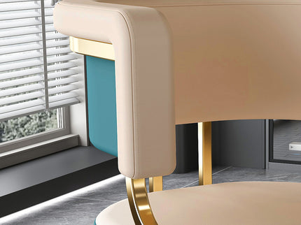 Dining Chairs Ergonomic Curved Backres (Set of 2) - Blue / Neutral