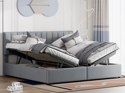 Upholstered Platform Bed With A Hydraulic Storage System
