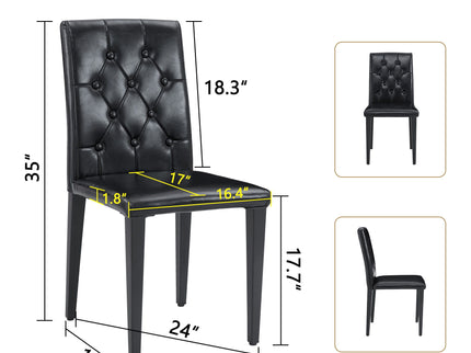 Dining Chairs With Ergonomic Buckle Backrest For Family Dining Rooms