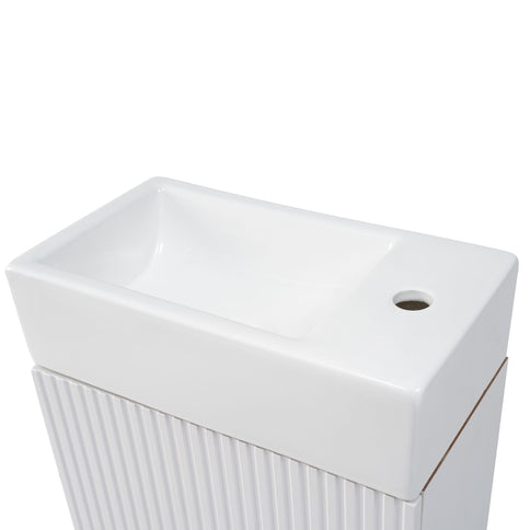Modern Bathroom Vanity With Sink And 2 Tier Shelf