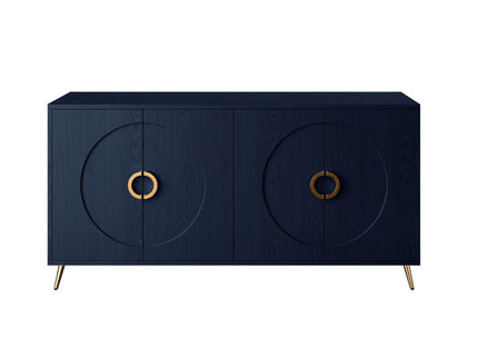 Modern Lacquered 4 Door Wooden Cabinet Sideboard Buffet Server Cabinet Storage Cabinet, For Living Room, Entryway, Hallway, Office, Kitchen And Dining Room