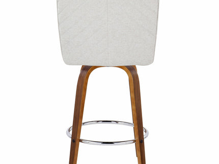 Henry - Contemporary Fixed Height Counter Stool With Swivel With Round Footrest (Set of 2)