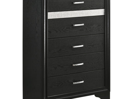 Modern Bedroom Set With Upholstered Headboard And Textured Storage