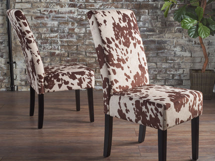 Contemporary Dining Chair With Rubberwood Legs (Set of 2)
