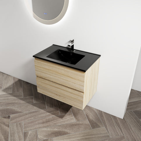 Wall Mounted Bathroom Vanity With Sink, 2 Soft Close Drawers