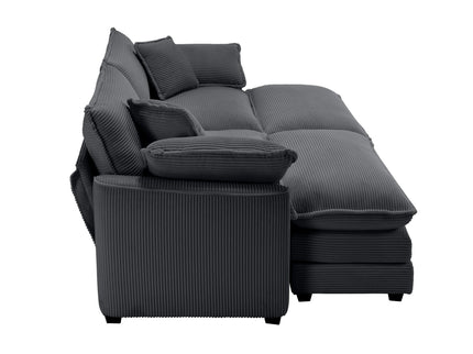 Modular Oversized Cushion Sofa With Ottoman, Low Back, Deep Seating Sofa Set