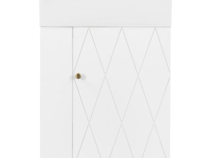 Modern Bathroom Vanity With Sink, Diamond Pattern Doors