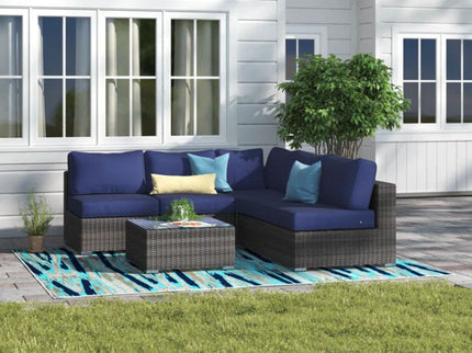 Seating Set With Cushions Handcrafted Wicker Design