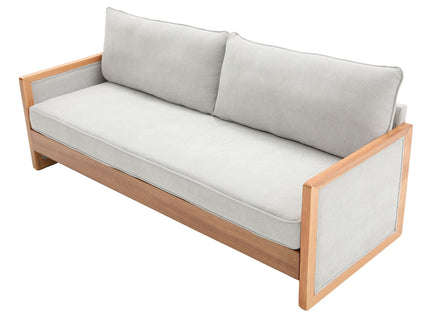 Modern 3 Seater Sofa With Wood Armrests