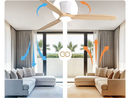 52" Ceiling Fan With Light, Dimmable DC Reversible Motor, 3 Blades