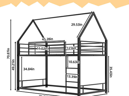 Bunk Bed With Safety Guardrails, No Box Spring Needed
