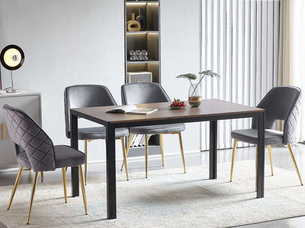 Dining Chairs With Metal Legs And Hollow Back Upholstered Dining Chairs
