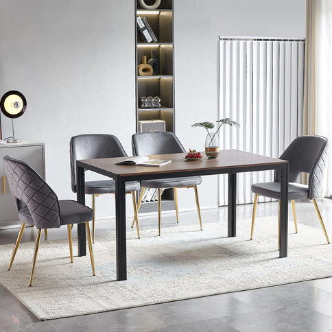 Dining Chairs With Metal Legs And Hollow Back Upholstered Dining Chairs