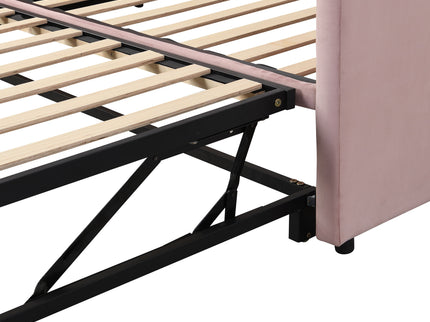 Twin Size Upholstered Daybed With Pop Up Trundle