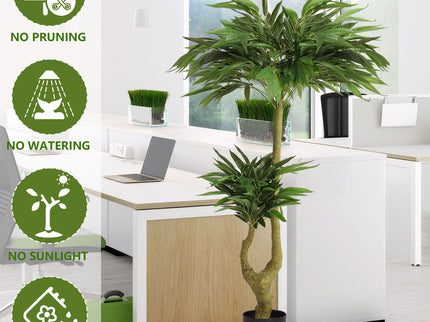Artificial Dracaena Tree Indoor Faux ery Plant For Decoration, 150Cm - Green