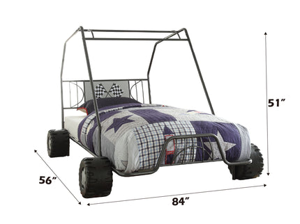 Xander - Twin Go Kart Bed - Gunmetal