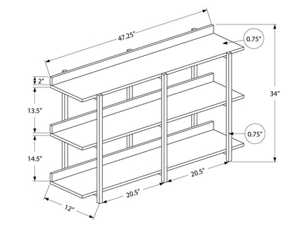 Accent Console Table For Entryway, 3 Tier Design