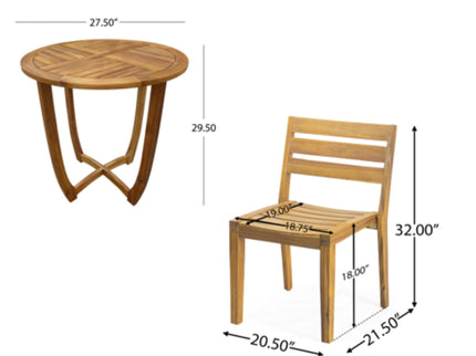 Outdoor 3 Pieces Dining Set - Teak