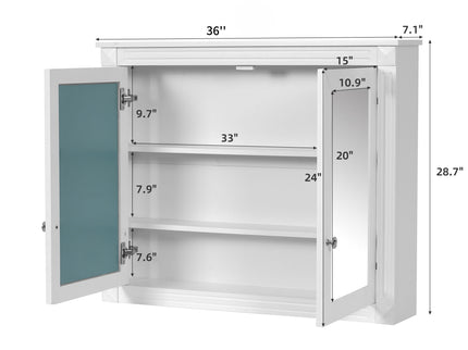 Wall-Mounted Medicine Cabinet With 2 Mirrors, Adjustable Shelves