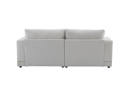 Modern Square Arm Sofa With Soft Fabric Upholstery, Deep Cushions