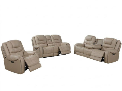 Power Motion Sofa Set With USB Ports And Adjustable Headrests