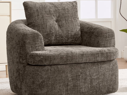 Modern Swivel Barrel Chair With Dual-Layer Cushion
