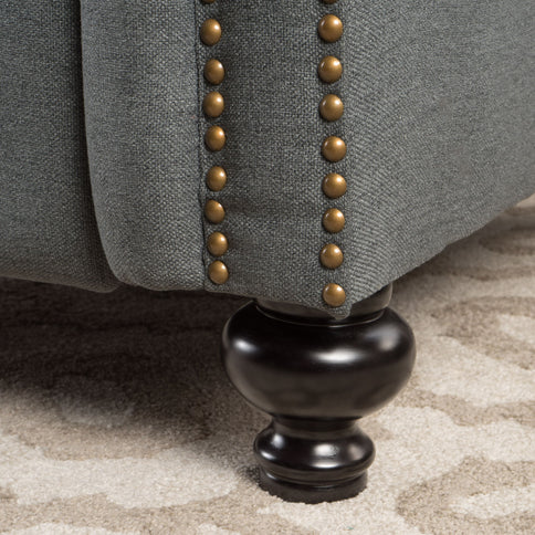 Accented Push Back Recliner Chair With Rolled Arms, Enjoy Cocooning Comfort