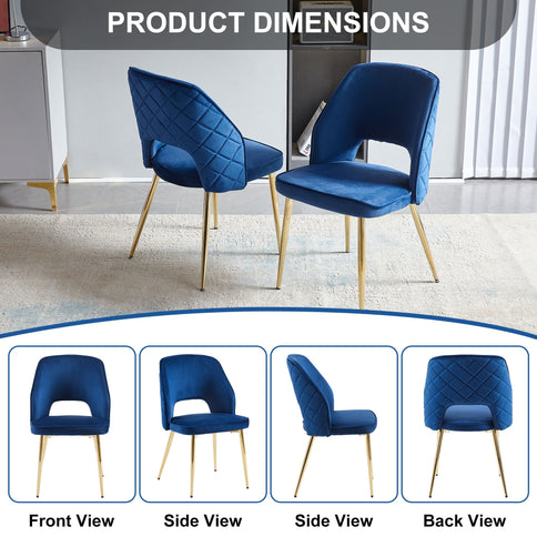 Dining Chairs With Metal Legs And Hollow Back Upholstered Dining Chairs